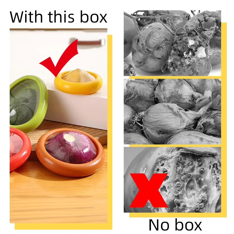 KEMORELA Transparent Reusable Airtight Fresh Storage Box for Fruits and Vegetables - Easy-to-Clean Kitchen Accessory