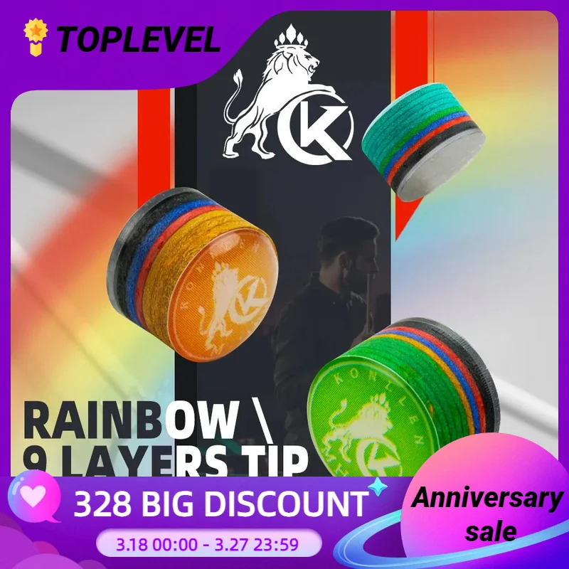 KONLLEN Cue Tips Rainbow Tips 11/14mm Multilayer Cuetips Snooker Hardness S/SS/SX/M/MH/H Pig Skin CRICAL Cue Tip Accessories konllen pool cue super 14mm tip 8 layers elastic japanese imported pigskin mh professional cue stick tips billiards accessories