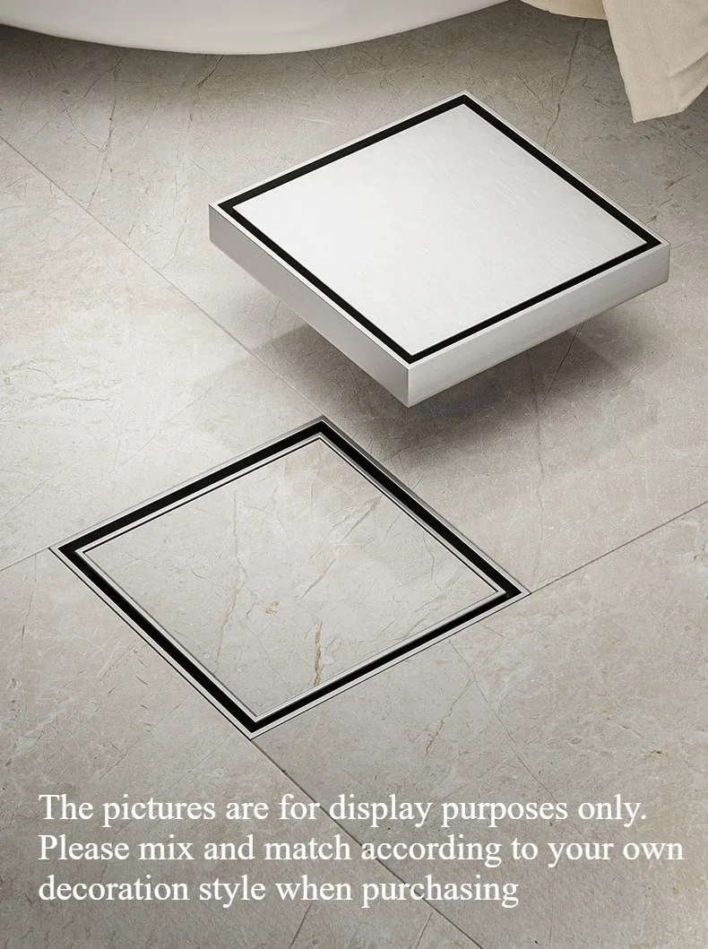 Description Picture 4 of itemInvisible floor drain with tiles in the bathroom, 304 stainless steel deodorant floor drain