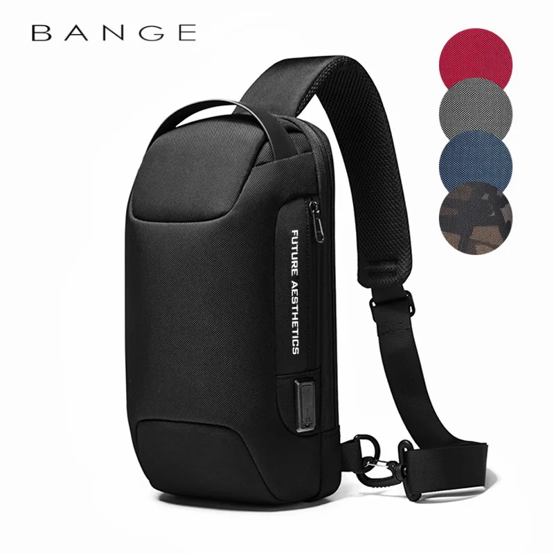 Waterproof Oxford Crossbody Bag with USB for Men