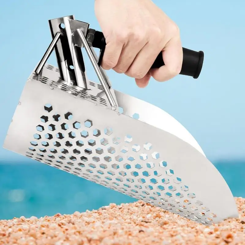 Beach Sand Scoop Shovel Metal Detector Stainless Steel Tool Digging Shovel Fast Sifting Underwater Treasure Hunting