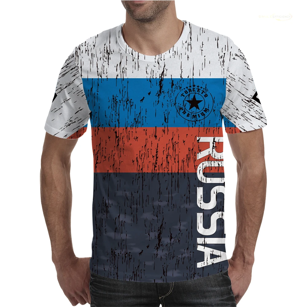 Russia jersey Men's 3D Print T-shirts football fan Summer Loose Short Sleeve Harajuku Hip Hop Tops Tees Drop Shipping