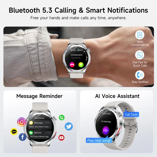 Marsyu AI-GPT Nursing Grade Health Smart Watch Body Fat Uric Acid ECG+PPG Body Fat BP HD Call Sports Smart watch For Men Women - Image 5