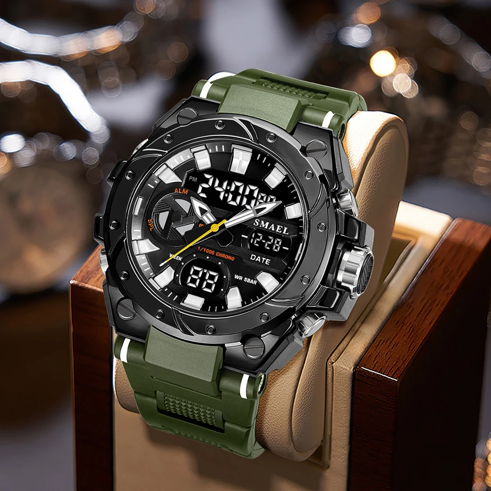 SMAEL Sport Watches: Waterproof Multifunctional Men's LED Watch with Dual Time Display and Stopwatch