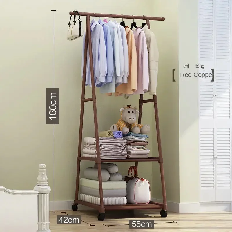 Triangular Clothes Rack with Pulley Space-Saving Bedroom Coat Stand Floor Hanging Clothe Rack For Hallway Easy Mobility