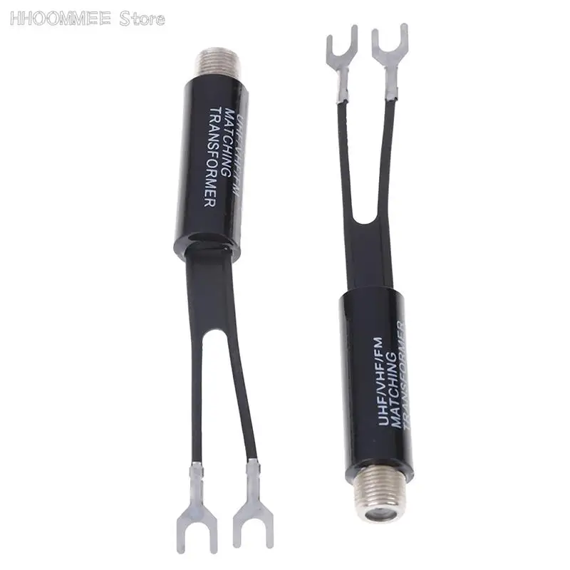 2Pcs Transformer Adapter UHF/VHF/FM/TV F Cable 75-300 Ohm Balun Antenna Matching