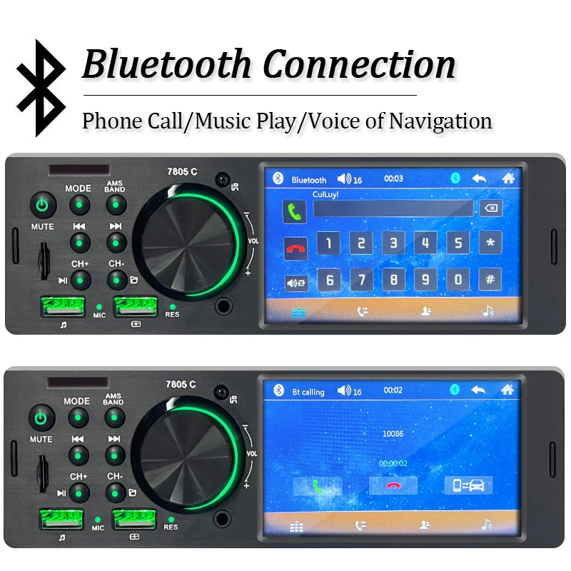 Car Radio 1 din 4.1” Touch Screen Bluetooth Stereo Mp3/Mp5 Player FM Receiver Wi