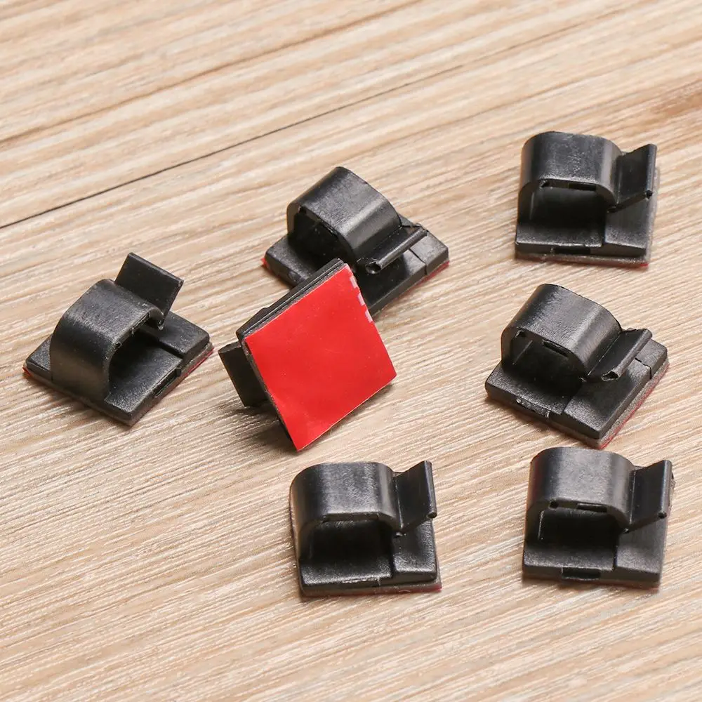 Cable Organizer Cable Clip Cable Clamp Cable Tie Self Adhesive Cable Fixer Holder Plastic Wire Cable Clamp 50Pcs/set