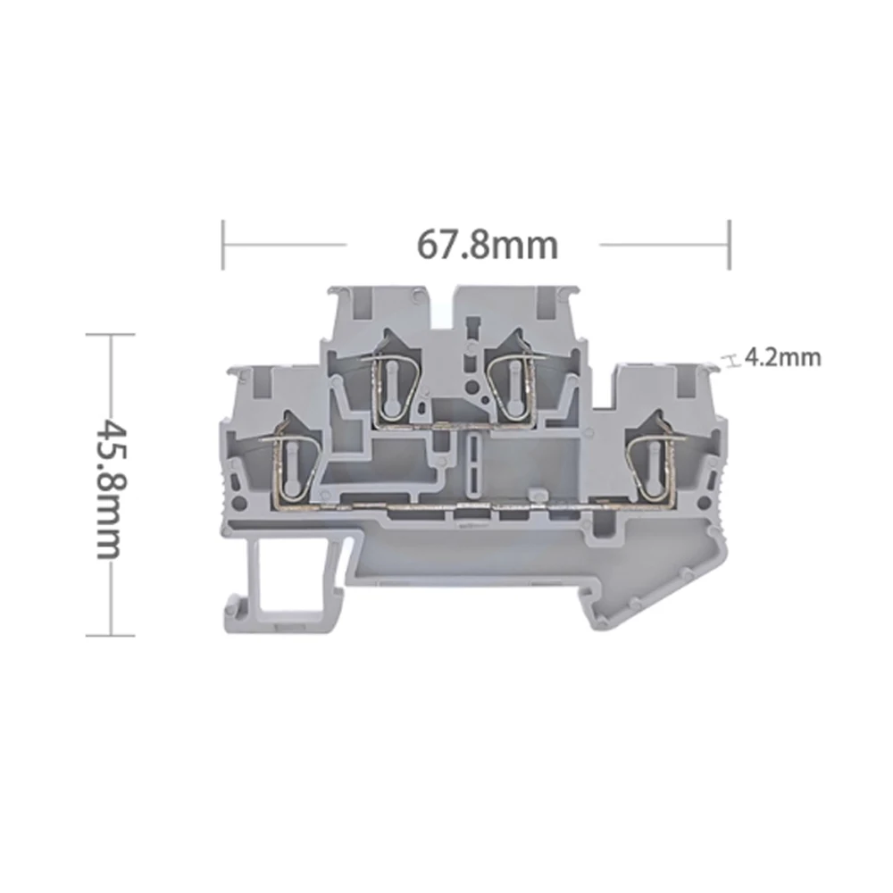 10-Pack Double-Layer Terminal Block with Spring-Loaded Self-Locking Connectors