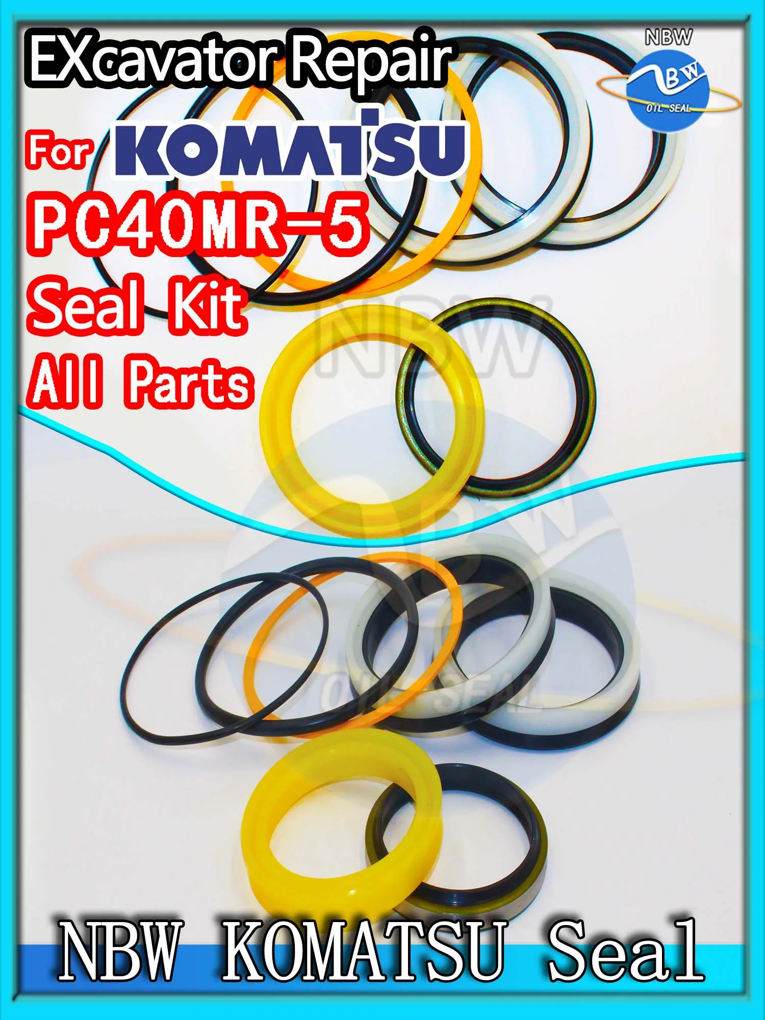

For KOMATSU PC40MR-5 Excavator Oil Seal Kit High Quality Repair PC40MR 5 Joystick Engine O-ring Cylinder BOOM ARM Bucket Pump