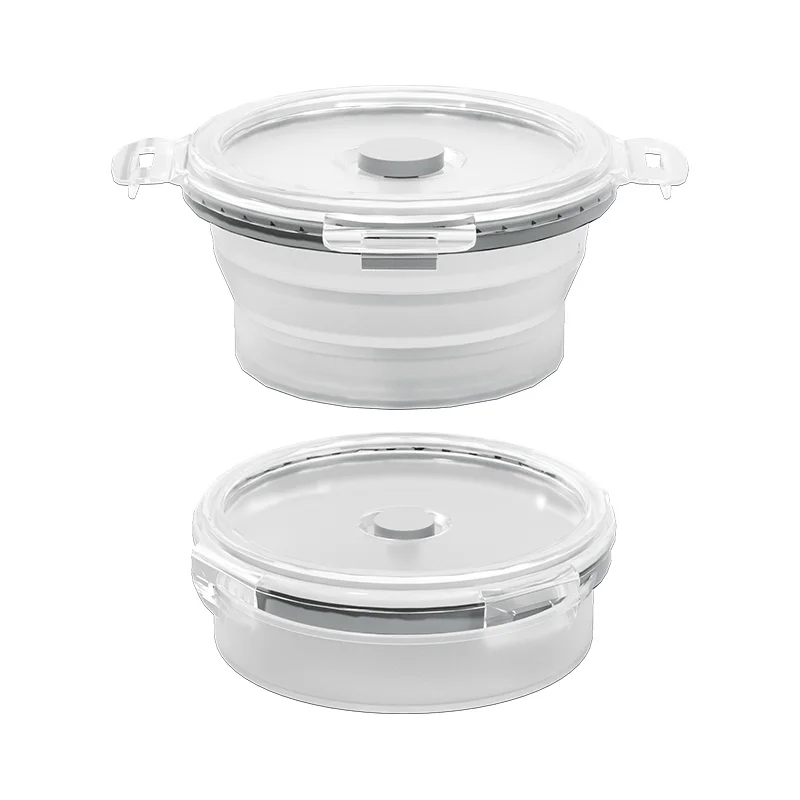 Collapsible Silicone Food Storage Bowls with Lids