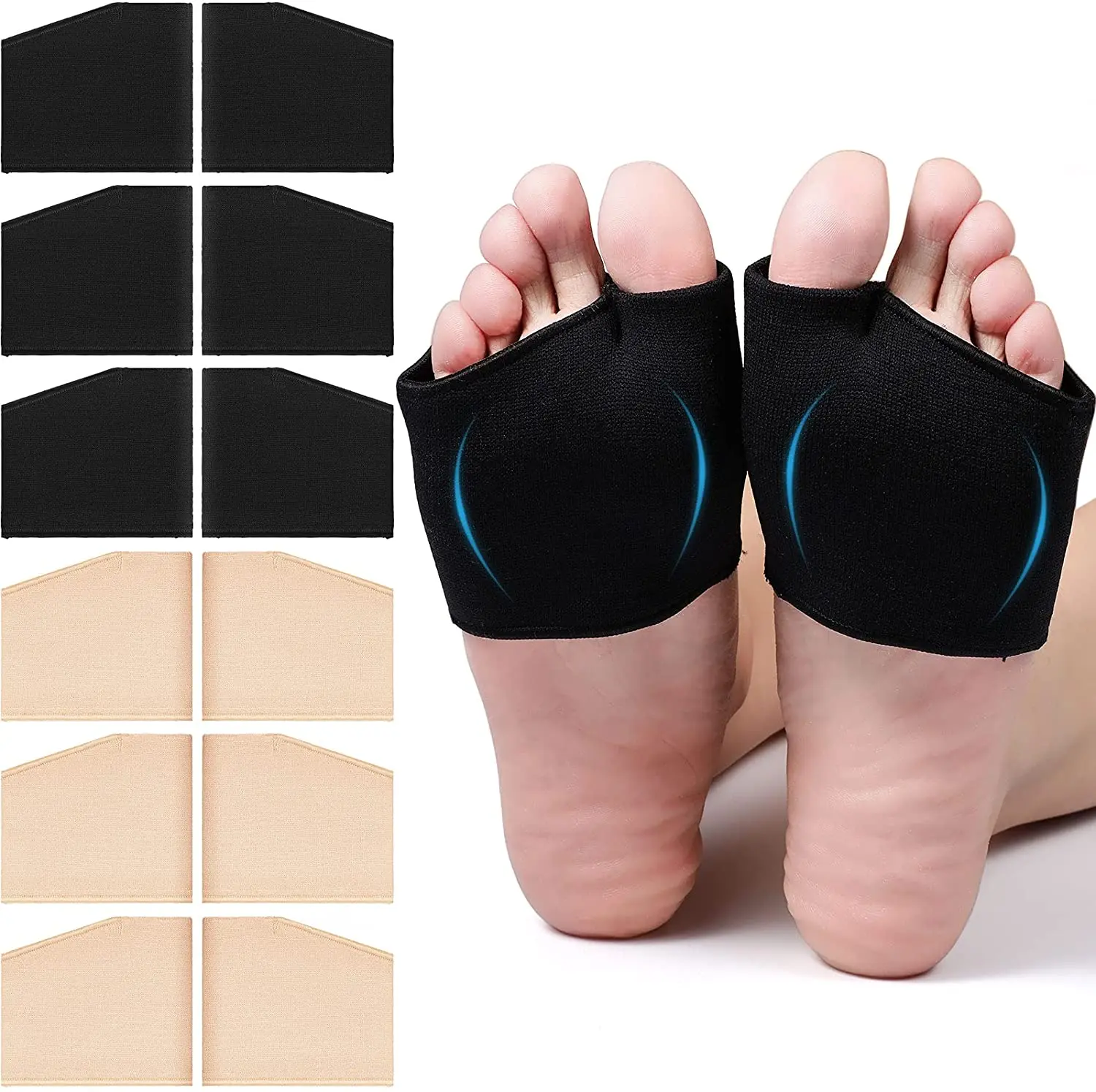 Metatarsal insole Pads for Women Men Foot Cushion Gel Sleeves Cushions shoes Pad Fabric Soft Socks for Supports Feet Pain Relief