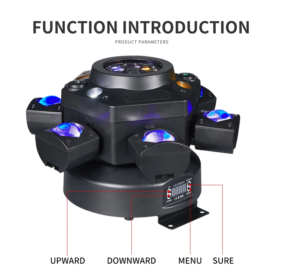 RGBW 6 Head Moving Head Pattern Beam Light 120W Six Arm DMX 6x10W DJ Bar Strobe
