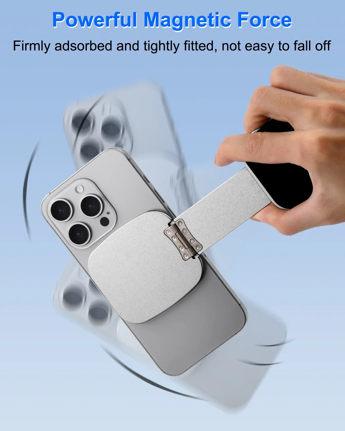 Eary Foldable Magnetic Phone Stand for Desk Pocket Size Adjustable Metal Portable Holder For Office Home Gym Outdoor Accessories