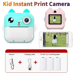 Mini Cartoon Kids Digital Photo Camera with Thermal Printer Instant Photo Printing Camera Video Recording Take Pictures Camera