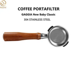 58mm Bottomless Naked Portafilter Filter Holder Compatible with Gaggia New Baby Classic Espresso Machine 304 Stainless Steel