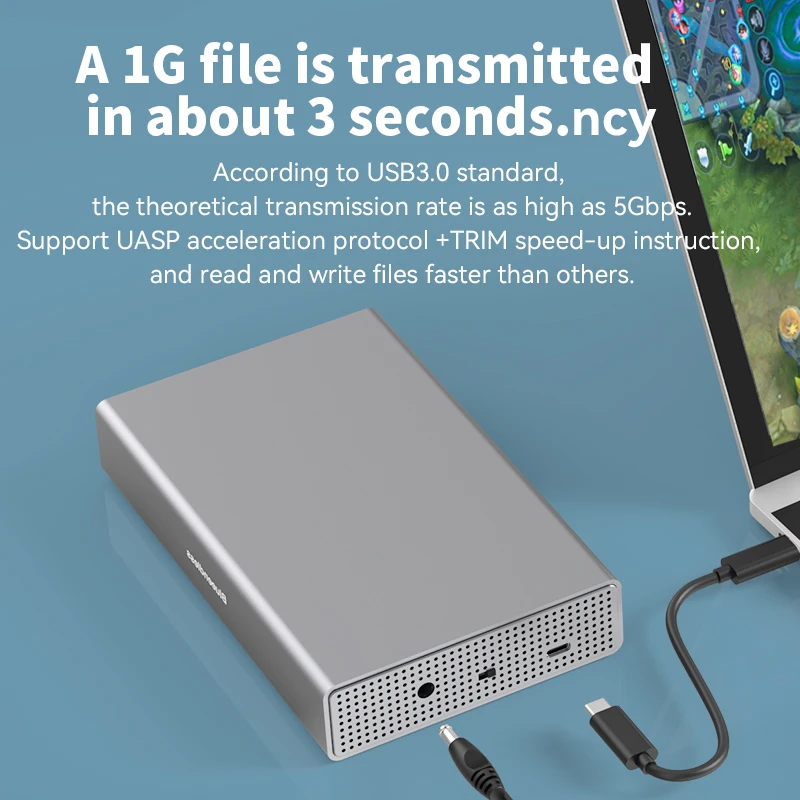 External Hard Drive Case Hard Drive Enclosure Hard Disk Case External Hard Drive Box HDD Case Enclosure Blueendless 3.5