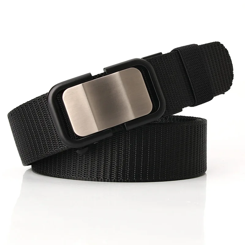 Neue Nylon Automatische Schnalle Gürtel männer Casual Leinwand Gürtel Atmungsaktive Vielseitig Jeans Gürtel Designer Hohe Qualität Leinwand Taille Band