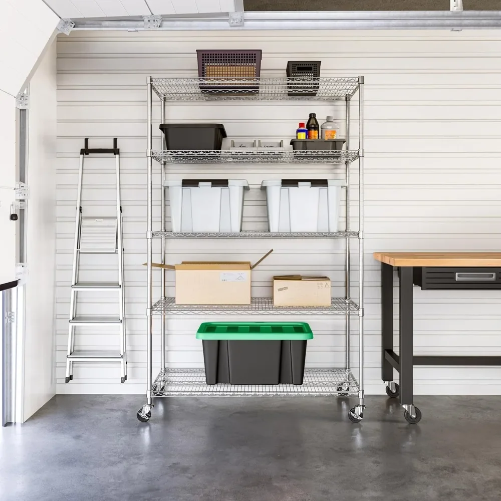 NEW-UltraDurable Heavy Duty NSF Solid Steel Wire Rack Storage Unit Organizer for Garage, Warehouse, Office, Restaurant, Classroo