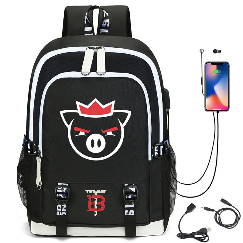 

Technoblade Backpack with USB Charging Port So Long Nerds Cosplay Bookbag for Boys Girls Gift Back to School Mochila