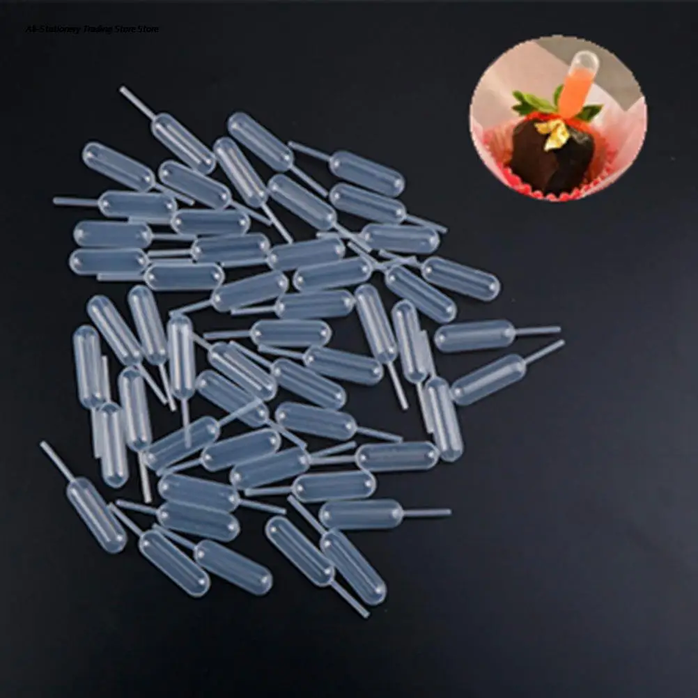100 Stuks 4 Ml Plastic Squeeze Transferpipetten Dropper Wegwerp Pipetten Voor Aardbei Cupcake Ijs Chocolade