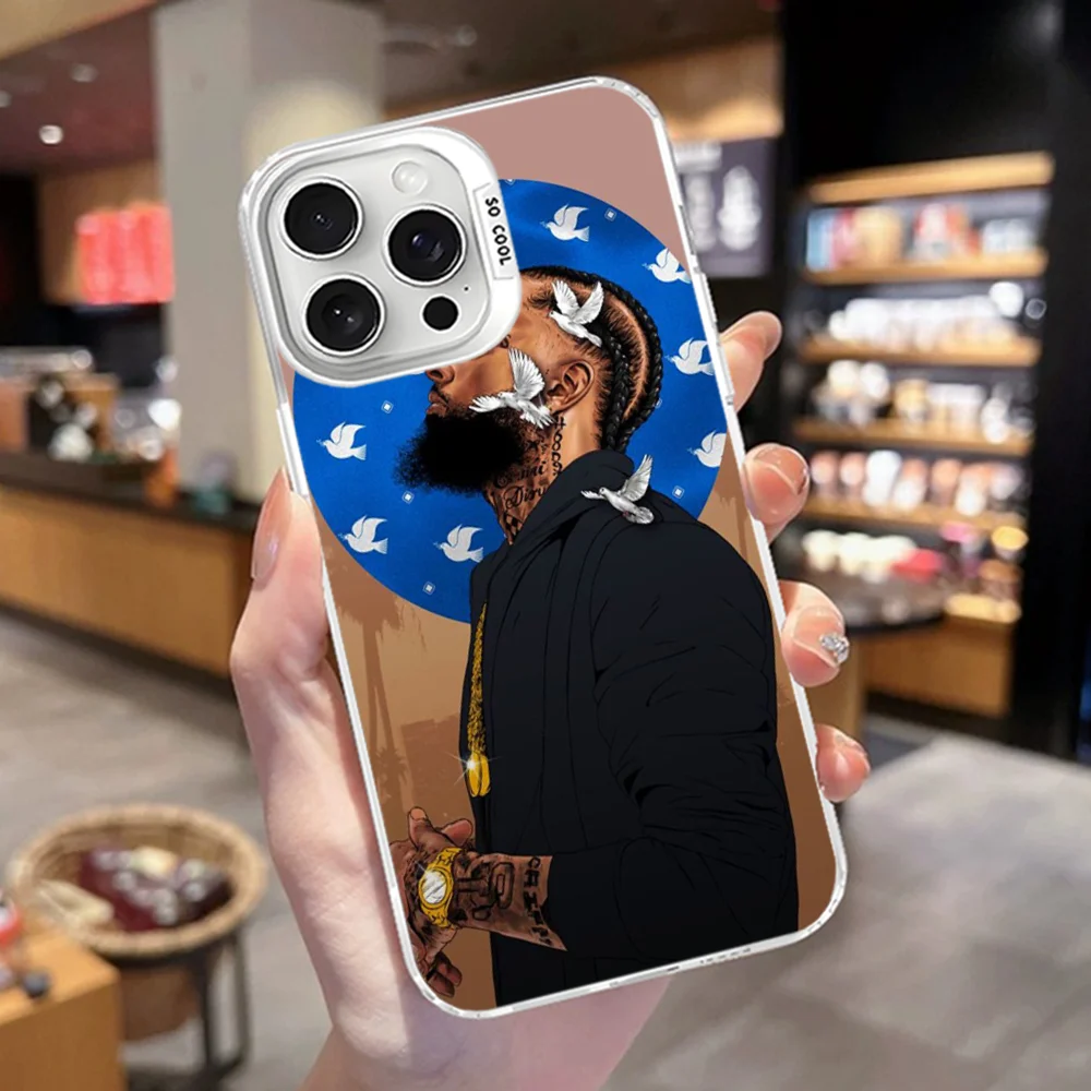 N-Nipseys 래퍼 H-Hussles 휴대폰 케이스, 아이폰 16 15 14 13 12 11 프로 맥스 X XR XSMAX 무광 충격 방지 후면 커버