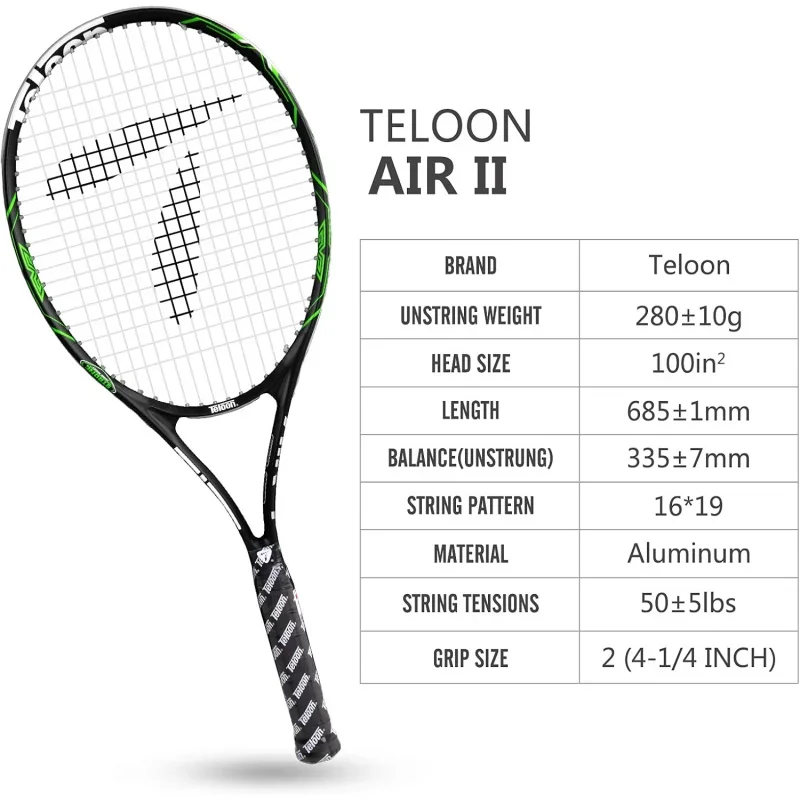 Teloon Tennis Rackets For Adults 2 Pcs Recreational -27 Inch Tennis Racquet For College Students Beginner Racket