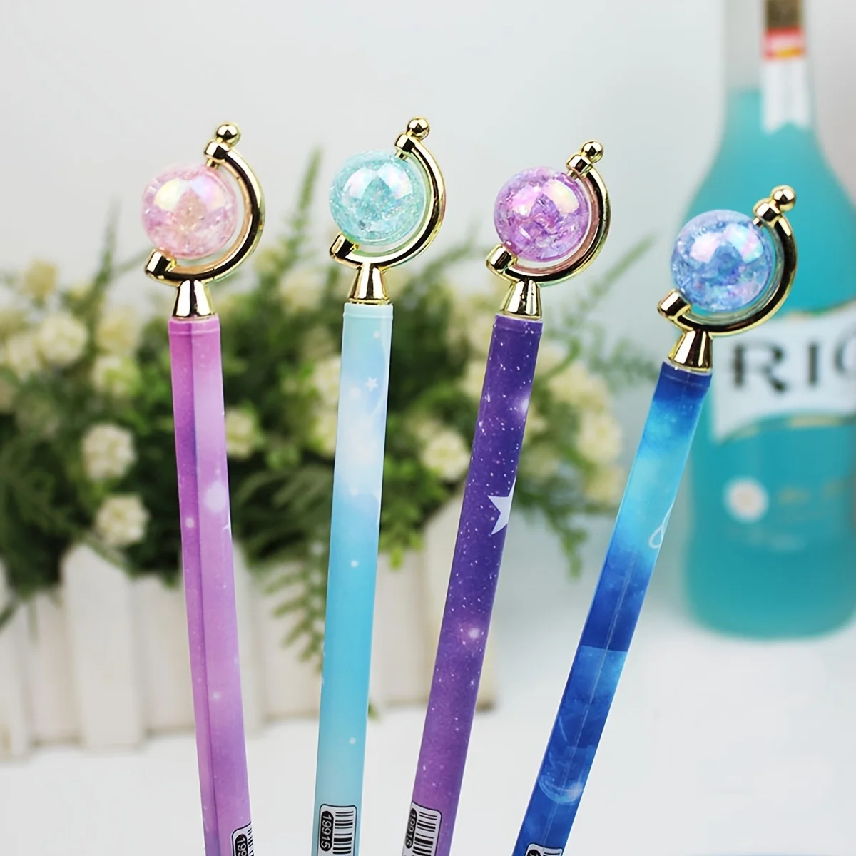 

Dreamy Starry Glass Planet Gel Pens - A Set of 4, Perfect for Making Writing More Magical Cute Stationery Office Accessories