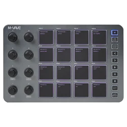 Compact Wireless MIDI Controller with USB - C Interface and Portable Design (SMC - PAD  Gray)