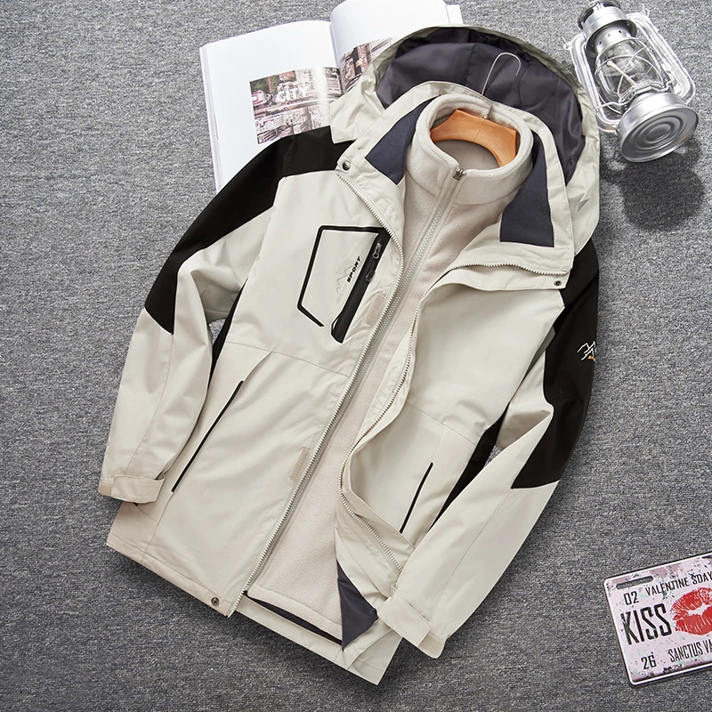 Oversize Men's Winter Inner Fleece Waterproof Jacket Men Outdoor Windbreaker Hiking Camping Skiing Rain Thick Thermal Coat 8XL 5