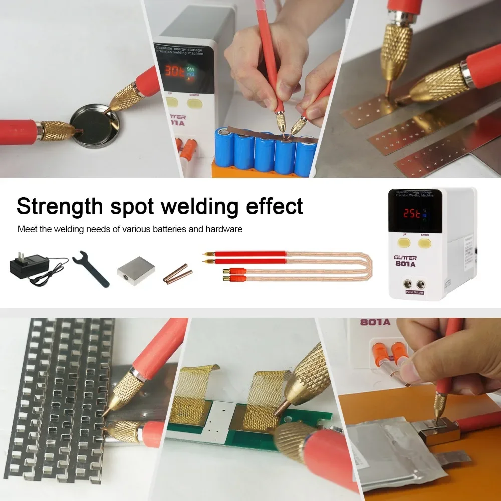 GLITTER 801A Battery Spot Welder Nickel Strip DIY18650 Lithium Battery Welder Stainless Steel. Iron. Nickel.spot Metal Welding 3