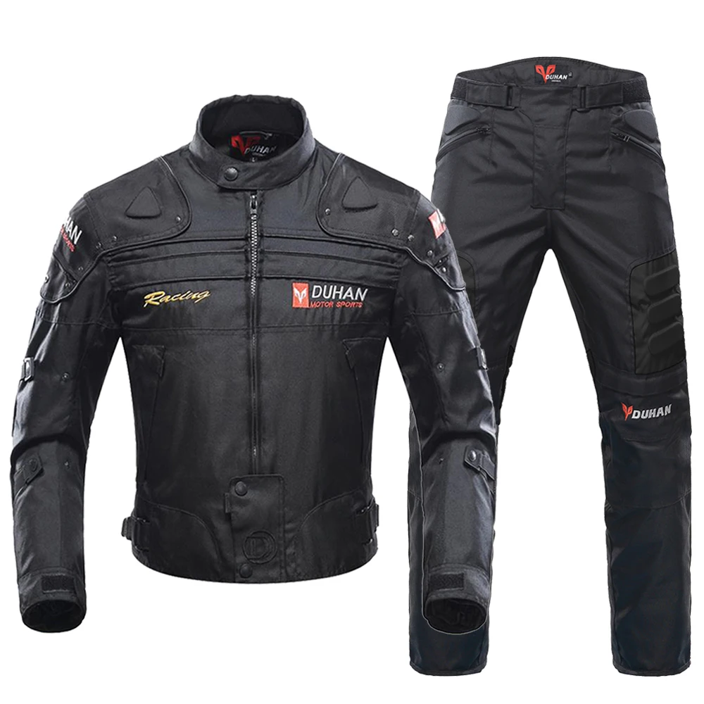 DUHAN Windproof Motorcycle Racing Suit Protective Gear Armor Motorcycle Jacket + Motorcycle Pants Hip Protector Moto Clothing Set motorcycle jacket motorcycle armor motorcycle clothing