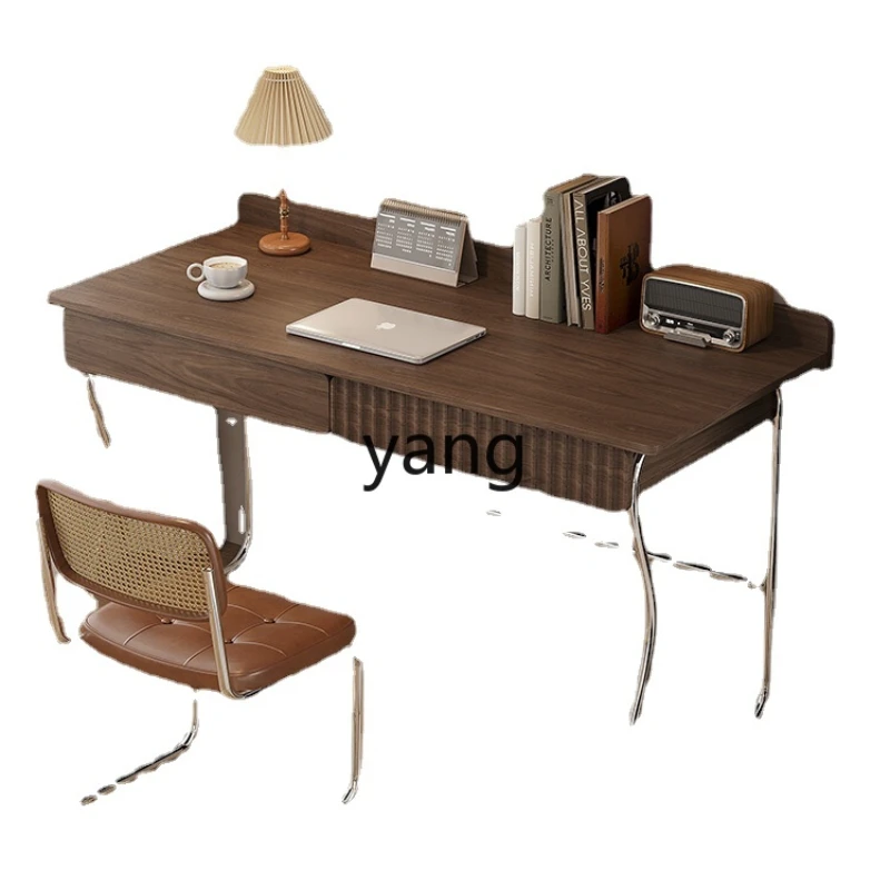 

CX the Pattern of Walnut Solid Wood Desk with Drawer 0.8 Small Apartment Student Household Study Table