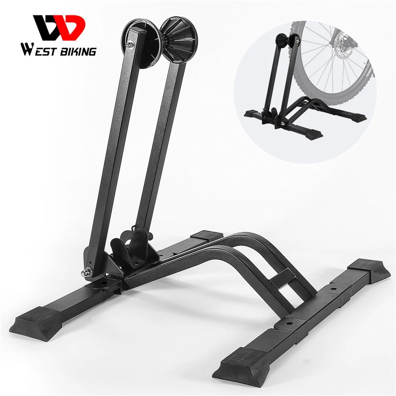 

WEST BIKING Foldable Bicycle Stand Bike Support Rack Steel Steady Wheel Holder MTB Road Bike Cycling Storage Display Stand