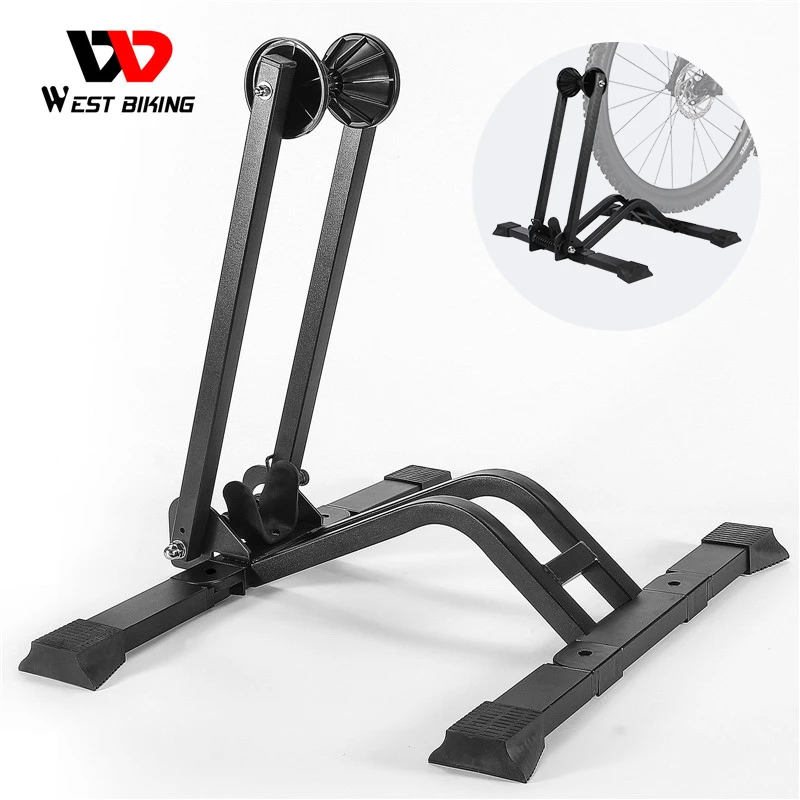 WEST BIKING soporte plegable para bicicleta, estante de acero con ruedas estables, almacenamiento de exhibición para ciclismo de montaña y carretera|Colgador de bicicleta| -