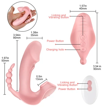 Vasana 3 In 1 Wearable Vibrator Remote Control Clitoral Vaginal G spot Anal Beads Massager Female Masturbation Invisible Panties 5
