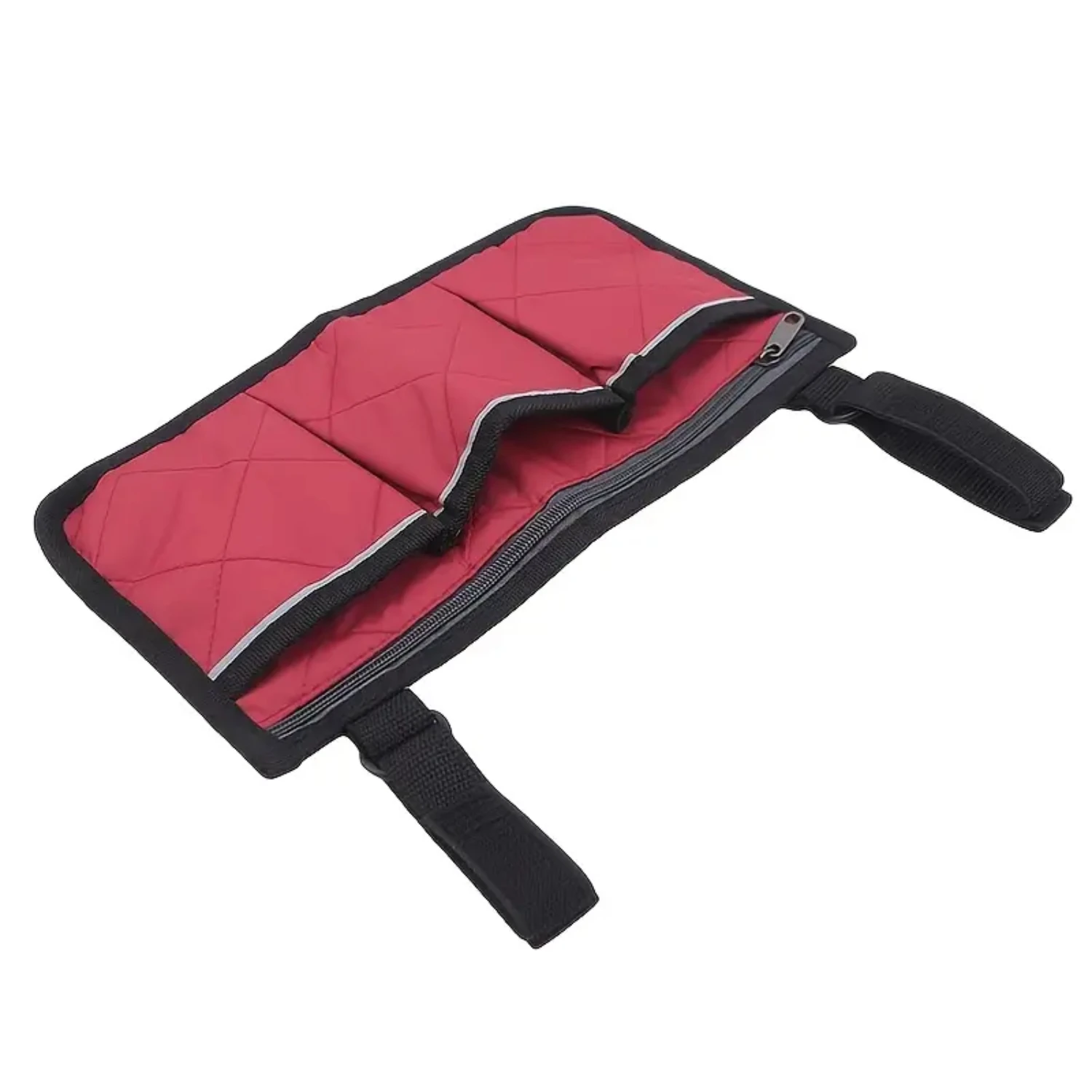 Convenient and Durable Armrest Organizer Bag for Wheelchair Travelers-Essential Storage Solution with Easy Access Pockets for