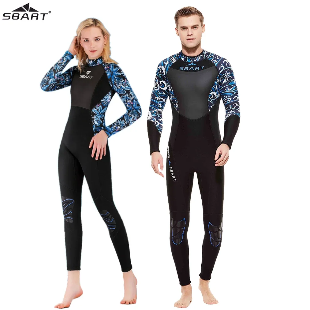 

Sbart 3mm Full body Men Women Wetsuit Neoprene Nylon Scuba Dive Print One-piece Sun Protection Thicken Diving Suit for Snorkel