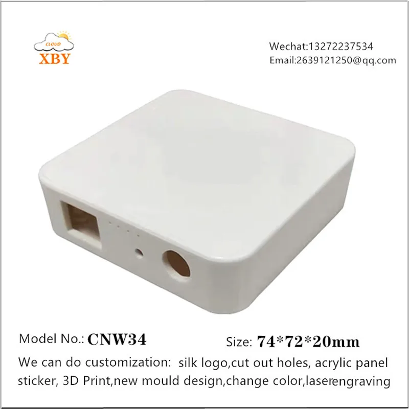 중국 네트워크 전자 장비 플라스틱 인클로저, CNW34 크기 74*72*20mm
