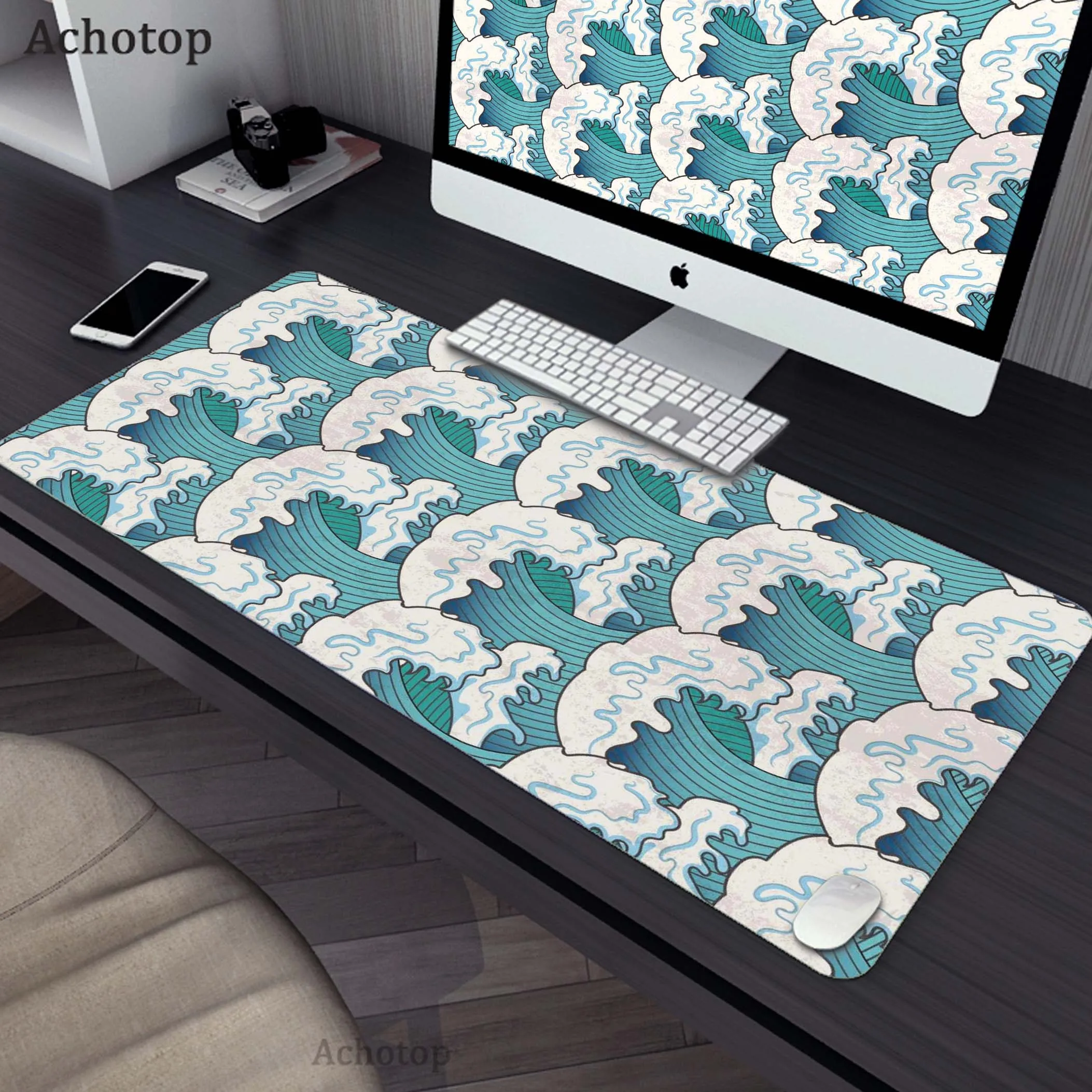 

Patterns Of Waves And Fish Mousepad Gamer Speed Keyboard Pads Laptop Carpet Large Mouse Pad For Gamer Rug Gamer Desk Mat