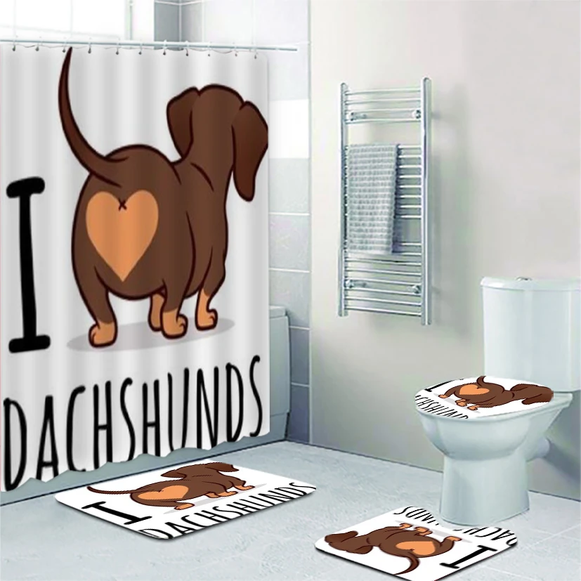 Shower Curtain Bathroom Dog Sausage Bathroom Rugs Shower Curtain