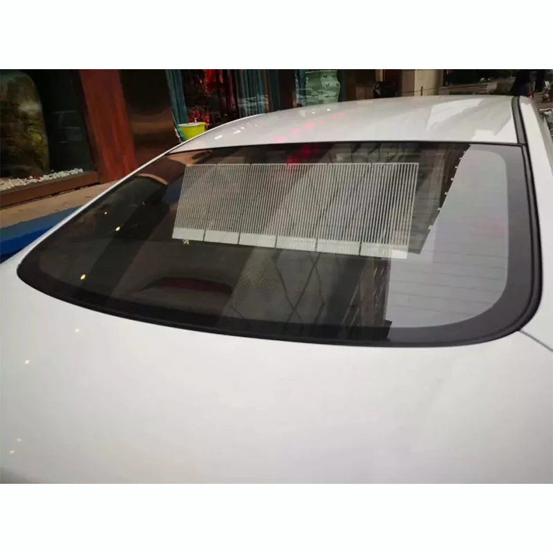 DIY Car rear window LED p2.6-5.2 full color display advertising taxi LED intelligent management control room transparent screen 2