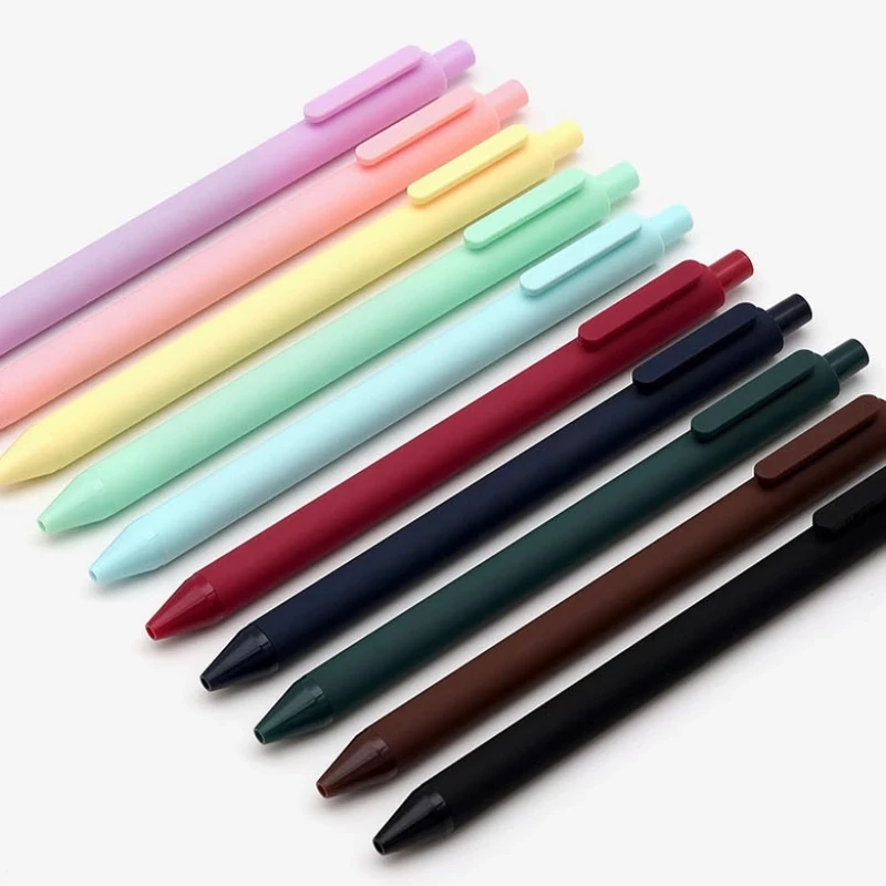 Kaco 10pcs Gel Pens Assorted Color Ink, 0.5mm Retractable Signature Rolling Ball Pens Smooth Writing for Journaling Note Taking 4