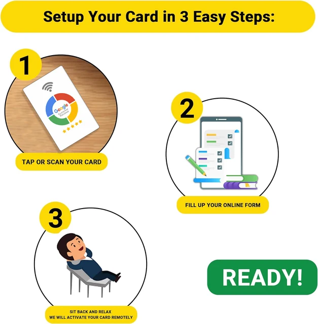 1Pc Reusable Review Tap Card Google Reviews Tap NFC Card Review Us on Google Tap Card Enhances SEO Saves Time User-Friendly 3