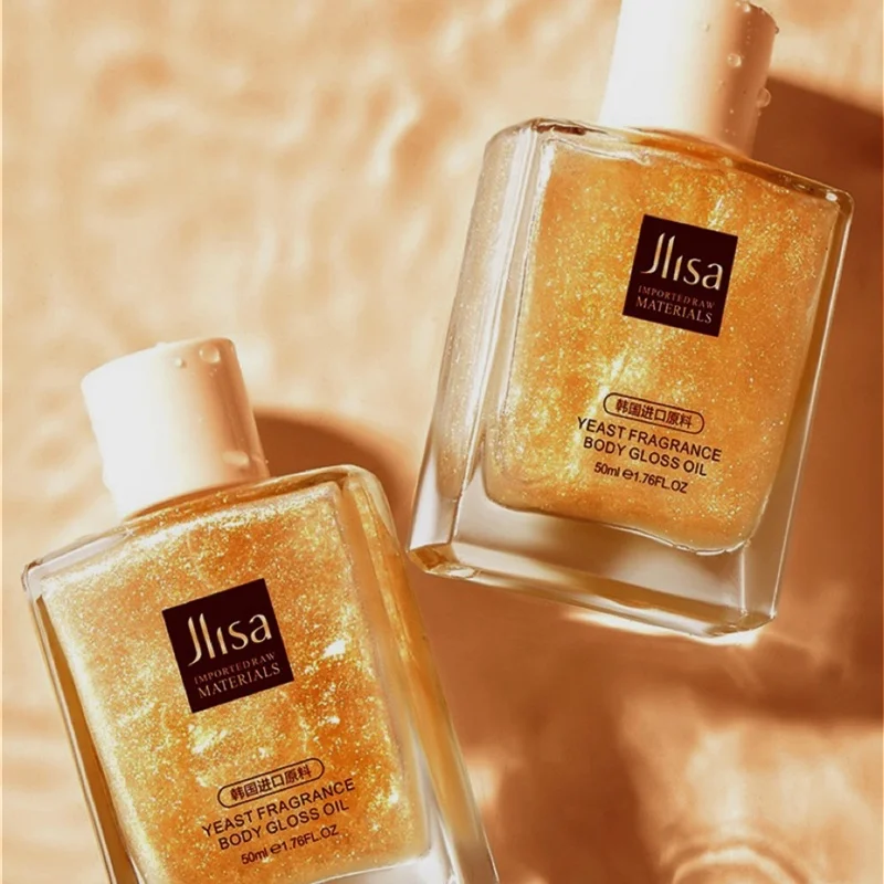 Glitter Shimmer Oil Spray Face Body Highlighter Liquid Bronze Body