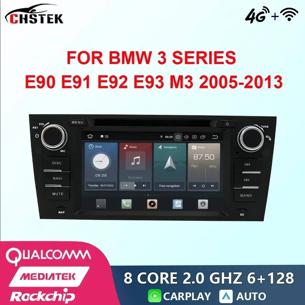 

Автомобильный радиоприемник CHSTEK Android 12 для BMW 3 серии E90 E91 E92 E93 M3 2005-2013 Snapdragon DVD GPS беспроводной CarPlay Wi-Fi 4G Bluetooth