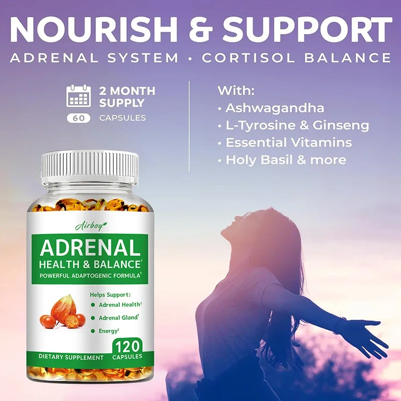 Adrenal Support Supplement Releases Adrenal Fatigue Cortisol Manager Relaxes Stress and Anxiety Boosts Mood