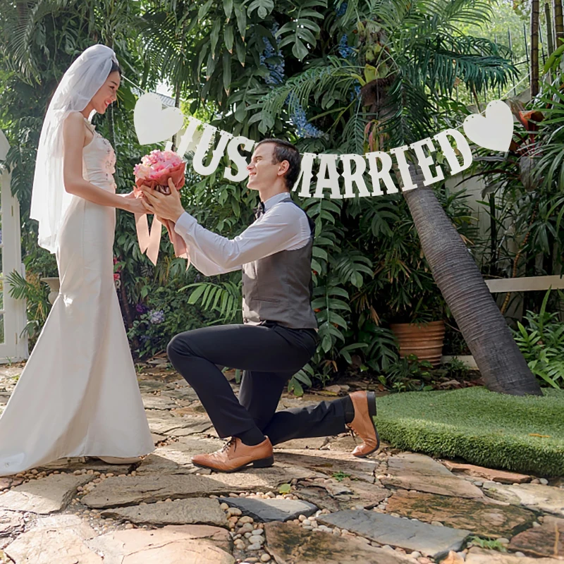 

5M Vintage Wedding Bunting Just Married Photo Booth Prop Marry Me Wedding Banner Party Wedding Decorations Wedding Banner Flag