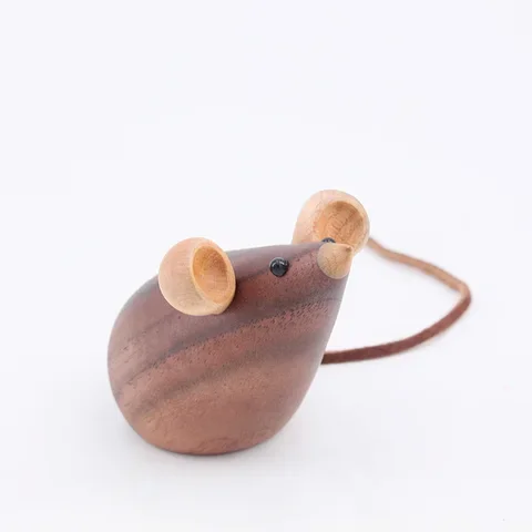 

Nordic home furnishings solid wood high quality mouse and cat ins toy study decoration Zodiac gift