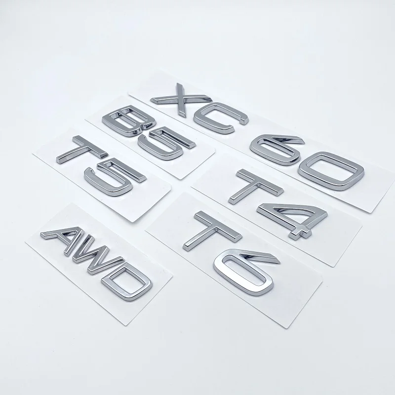 3D AWD B5 T4 T5 T6  Logo Emblem Badge Decal Car Sticker for Volvo  XC60 Automobile Car Trunk Letters Emblem  Car Rear Sticker